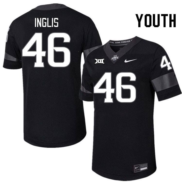 Youth #46 Danny Inglis Iowa State Cyclones College Football Jerseys Stitched-Black